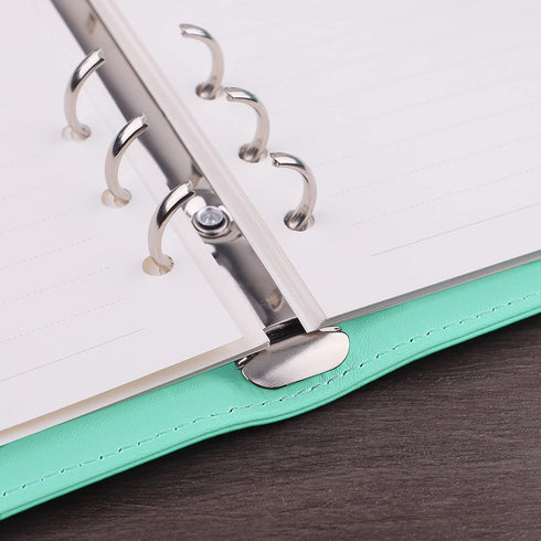 Antner A6 PU Leather Notebook Binder Refillable 6 Ring Binder for A6 Filler Paper, Loose Leaf Personal Planner Binder Cover with Magnetic Buckle, ...
