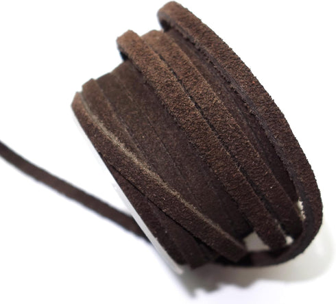 Genuine Suede Leather Cords, Lace, String Thread, Velvet Cord for Necklace, Bracelet, Choker and DIY Crafts, 4mm Dark Brown 10 Meters (10.93 Yards...