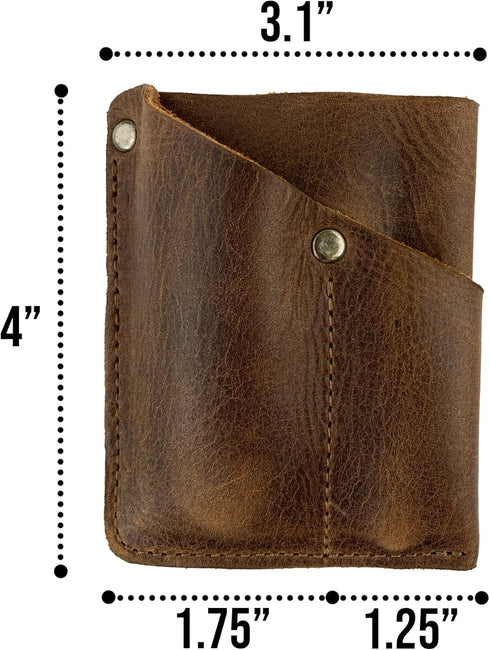 Hide & Drink, Front Pocket Wallet, Multitool Pouch, Card Holder, Money Organizer, Travel Accessories, Full Grain Leather, Handmade, Bourbon Brown...
