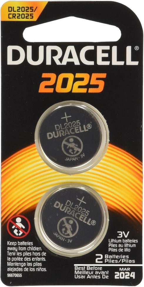 Duracell 2025 Coin Button Batteries, 2 Count (Pack of 6)...