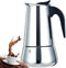 2 Cup 100ML 3.3oz Stovetop Espresso Maker Stainless Steel Moka Pot Espresso Maker Percolator Italian Coffee Maker Capable Moka Coffee Machine Cafe...