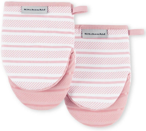 KitchenAid Albany Mini Oven Mitt 2-Pack Set, Dried Rose, 5.5"x8"...