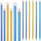 6 Pieces/ 3 Pairs Aluminum Straight Knitting Needles Set, 8 mm, 9 mm and 10 mm,14 Inch Single Point Knitting Needles, Color Extra Long Sweater Str...