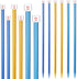 6 Pieces/ 3 Pairs Aluminum Straight Knitting Needles Set, 8 mm, 9 mm and 10 mm,14 Inch Single Point Knitting Needles, Color Extra Long Sweater Str...