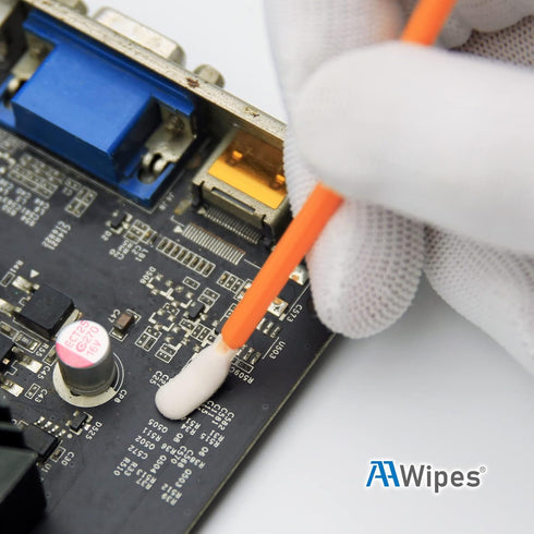 Foam Swabs 4.1" (100 pcs, Round Head, Orange) Cleanroom Detailing Swab Sponge Sticks for Inkjet Printer, Optical Instruments (C5709C)...