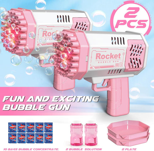 Dolanus Bubble Gun 2 Pack - Bubble Machine for Kids, Bubble Maker Blower Toy for 3 4 5 6 7 8 Years Old Boys Outdoor Indoor Birthday Wedding Party ...