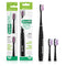 GUM Sonic Powered Toothbrush, Tapered Bristles Clean Below The Gumline, Bundle, Black, 1 Handle(1ct) + 2 Refills(2ct. 1pk)...