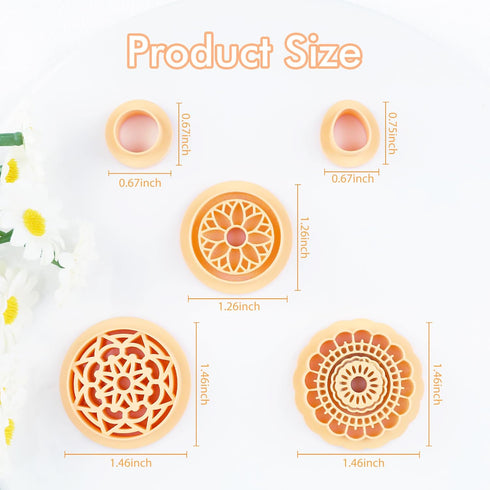 Puocaon Boho Polymer Clay Cutters - 5 Pcs Floral Clay Cutters for Polymer Clay Jewelry Making, Retro Dangle Earring Clay Jewelry Cutters, Embossed...