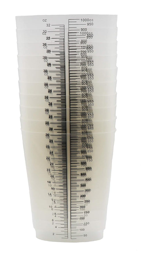 Graduated Triangular Polypropylene Laboratory Container 32 ounce/1000 Cubic Centimeter - Pack of 10...