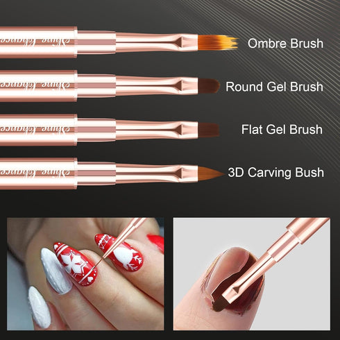 9Pcs Nail Art Brushes Set, Professional Double-Ended Acrylic Liner Detail Brushes for Gel Polish Art Nail, 3D Art Nail Dotting Brush Pen for Manic...
