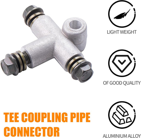 Motorcycle Hydraulic Brake or Clutch Line Hose and Motorcycle Hydraulic Brake Line Tee Hose Connector 3 Way Adapterffor Motorcycle Dirt Bike ATV M...