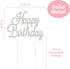 Happy Birthday Cake Topper - Premium Silver Metal - Happy Birthday Party Sparkly Rhinestone Decoration Makes a Great Centerpiece - Now Protected i...