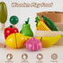 HERSITY Wooden Play Food Set Cutting Fruits and Veggies Toys for Toddlers 1-3, Pretend Play Kitchen Accessories Montessori Educational Toys for Ki...