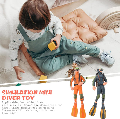 Diver with Hose Scuba Steve Toy Squid Fish Tank Action Figure Divers: 2PCS Scale Model Sea Animals Scuba Diver Toy Swimmers Diver Figures...