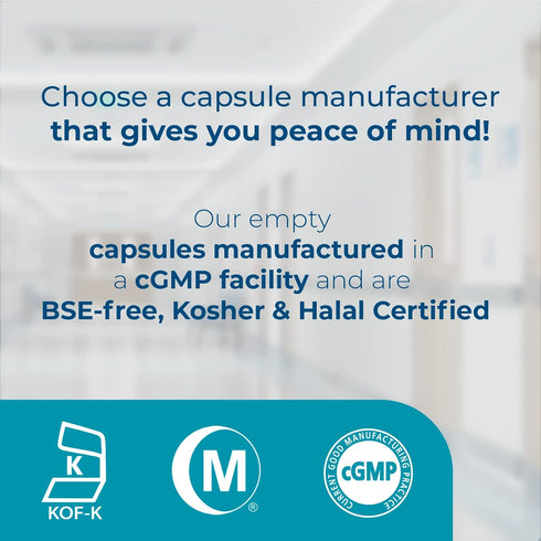 Capsuline Size 00 Empty Vegan Capsules, Clear - 1000 Count| Vegetarian, Kosher, Non-GMO & Halal Certified |DIY Vegetable Capsule Filling...