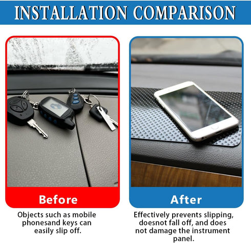 Car Dashboard Anti-Slip Mat,Universal PVC Sticky Adhesive Pad for Auto,10.6" x 5.9" Multifunctional Vehicle Dash Strong Gripping Pad for Cell Phon...