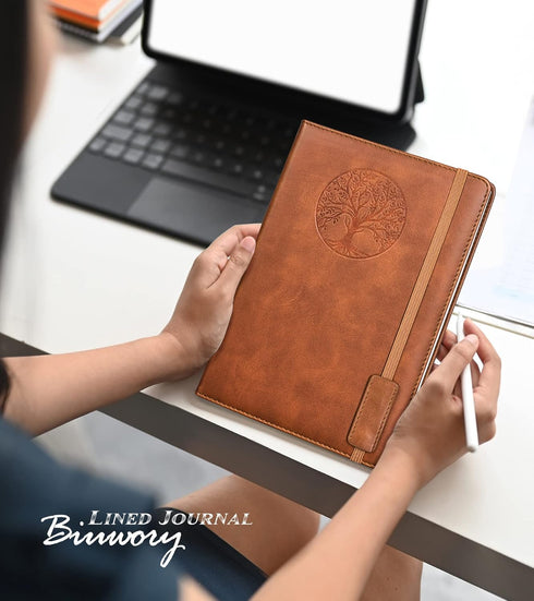 Lined Journal Notebook for Women Men,256 Pages A5 Hardcover Leather Journals for Writing,Travel,Business,Work & School,College Ruled Notebooks for...