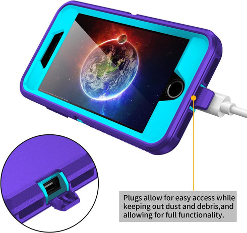 for iPhone SE 2022/2020 Case,Built-in Screen Protector,Shockproof 3-Layer Full Body Protection Rugged Heavy Duty High Impact Hard Cover Case for i...