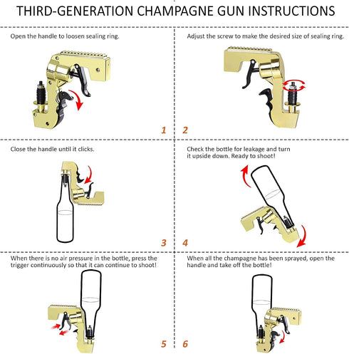Champagne Gun Shooter,Beer Gun Shooter,Alcohol Gun Shooter Bottle Beer Squirt Gun Adjustable Dispenser Red Wine for Party Birthday Christmas...