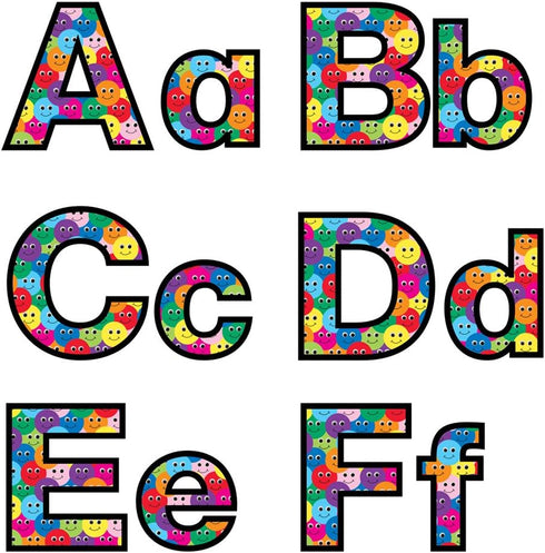 Hygloss Products Bulletin Board Letters and Numbers – Punch Out Smiley Faces Design Combo – 3 Inch, 350 Pieces...