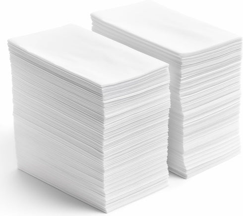 Linen Feel Disposable Napkins, Hand Towels for Bathroom, Weddings, Parties and Dinners, White, 50 Pack...