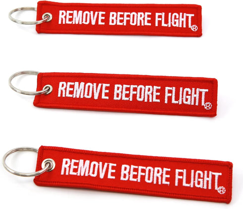 Rotary13B1 Remove Before Flight Key Chain - 3 Pack Red...