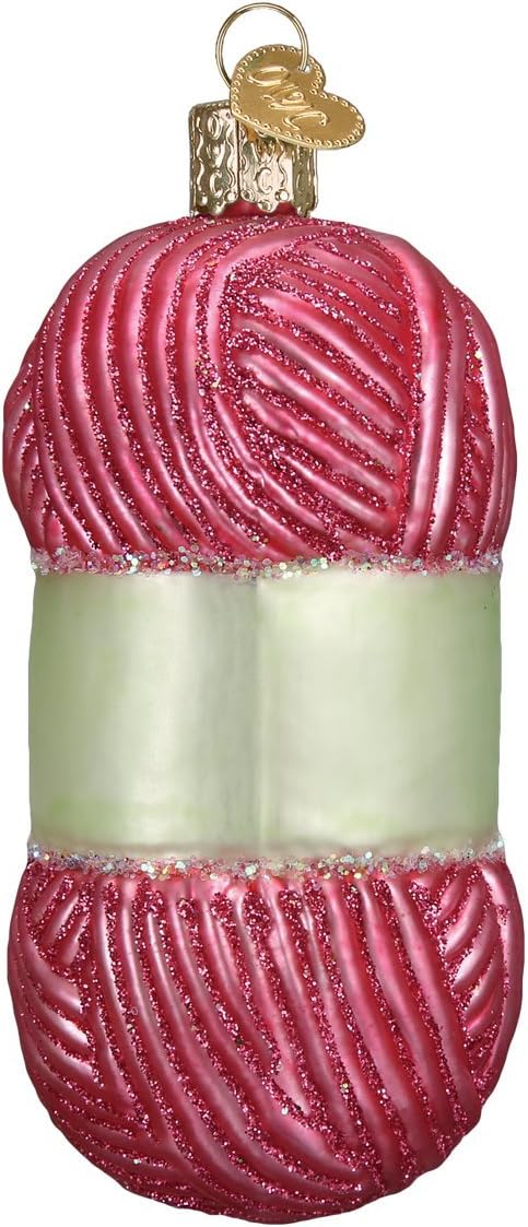 Old World Christmas 32255 Hobbies Gifts Glass Blown Ornaments for Christmas Tree Knitting Yarn, 3.75 Inches...