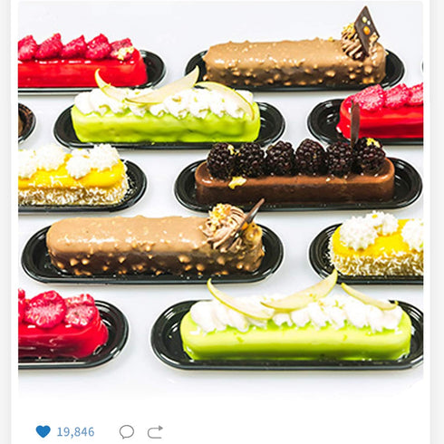 OCPO KITCHEN Eclair Silicone Mold for Baking Mousse Cake, 3D Silicone Baking Mold for Cakes French Pastry Chocolate Brownie, Cake Decoration, 3D E...