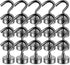 20 Pack Black Magnetic Hooks, 25 Lbs Heavy Duty Magnetic Hook, Neodymium Magnet Hooks for Refrigerator, Magnets with Hook for Cruise, Grill, Kitch...