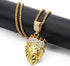 AHIER Gold Necklace Chain with Dollar Sign, 18K Gold Plated Hip Hop Chain Necklace Pendant for Men, 30inch (Rotatable,Lion Head)...