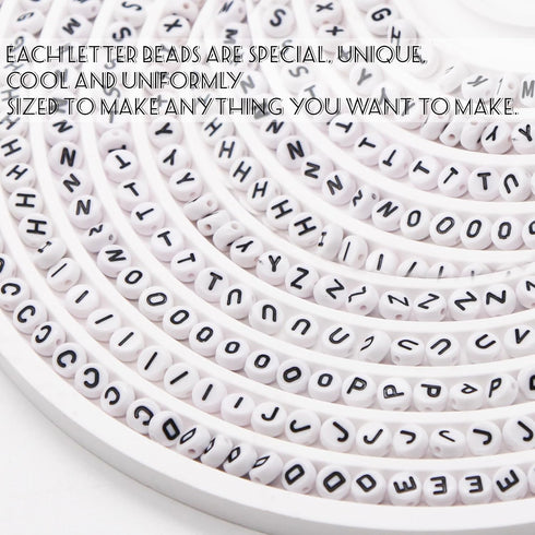 Letter Beads Kit, 26 Alphabet Beads with Heart Beads for Friendship Bracelets Necklace Jewelry Making (Black Letter Beads)...