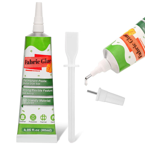 80 ML Fabric Glue for Clothing, Clear Fabric Glue for Clothing Permanent Washable, Liquid Fusion Glue Adhesive for Leather, Patches, All Fabrics...