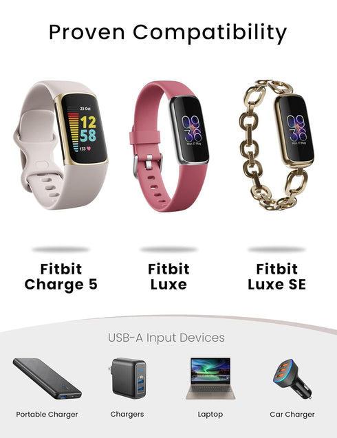 Charger Cable for Fitbit Luxe & Charge 5 Replacement 3.3Ft Smartwatch Charger USB Magnetic Wireless Fast Charging Cable Cord for Charge 5 Luxe Fit...