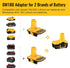 1 pack DM18D Battery Adapter Converter with USB Port for Dewalt 18V Tools, Converts Dewalt 20V Li-ion or Milwaukee M18 18V Li-ion Battery to Dewal...
