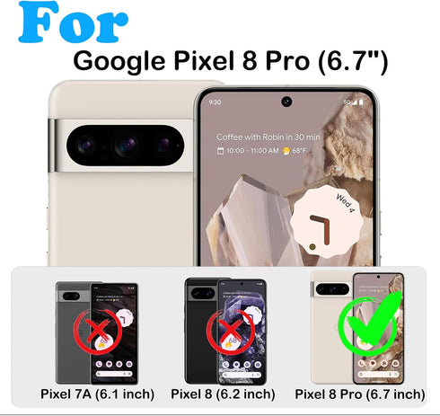for Google Pixel 8 Pro Case with Belt Clip Holster & Kickstand,Built-in Screen Protector,Heavy Duty Shockproof Drop Protection Military Grade Rugg...