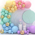 Blue and Gold Balloons Arch Kit, Double Stuffed Pastel Blue Balloon Arch Kit Dusty Light Baby Blue Metallic Gold Confetti Balloons for Baby Boy Sh...