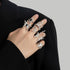 8 Pcs Vintage Silver Rings Sets Y2k Goth Coquette Grunge Chunky Stacking Rings For Women Aesthetic Accessories Jewlery Boho Silver Statement Ring ...