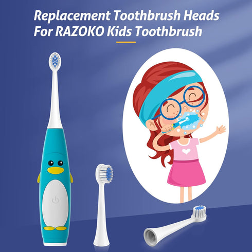 Replacement Toothbrush Heads for Razoko Kids Toothbrush 6 Pack...