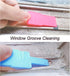 Multifunctional Glass& Window Track Cleaning Tools, Soft Frosted Glass Window Washer Cloth Brush with Study PVA Handle and Scraper, Window Cleaner...