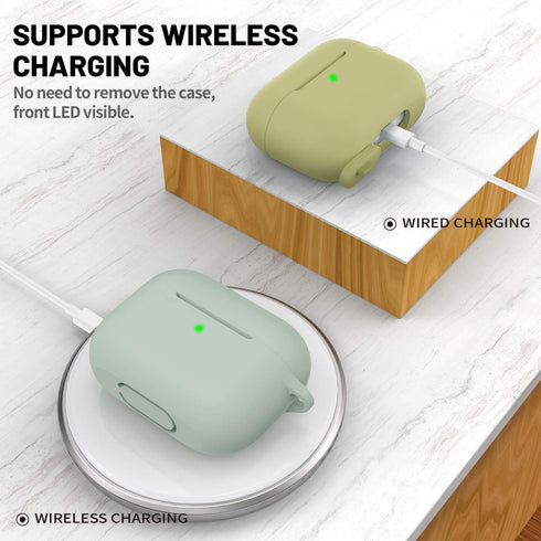ATUAT for AirPods Pro 1st/2nd Generation Case Cover, Protective Silicone Skin Accessories with Keychain for Women Men for Apple AirPods Pro 2019/2...