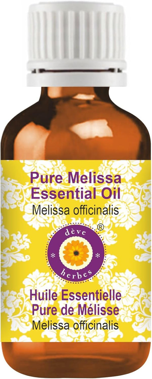 Deve Herbes Pure Melissa Essential Oil (Melissa officinalis) Steam Distilled 10ml (0.33 oz)...