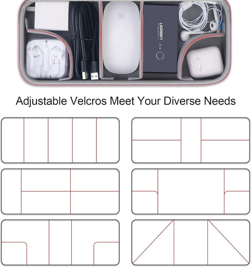 Hard Electronics Organizer, Universal Travel Cable Organizer, Large Electronic Accessories Storage Case Bag for Laptop Adapter, Cord, Charger, Plu...