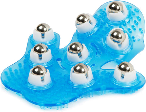 Glove Massager Palm Shaped Hand Massage Manual 9 360-degree-roller Mental Roller Ball Blue...