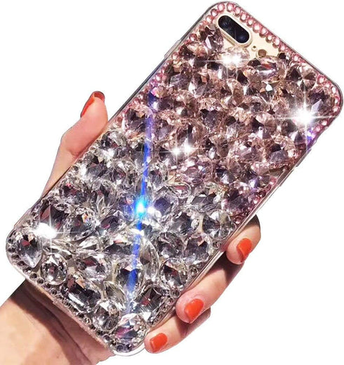 Bling Diamond Case for Samsung Galaxy S9, 3D Homemade Luxury Sparkle Crystal Rhinestone Shiny Glitter Full Clear Stones Back Phone Cover - Clear a...