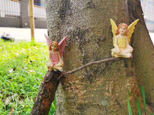 Fairy Garden Fairies Miniature Garden Fairies Figurines Outdoor Little Fairy Girls Small Fairies Ornaments Fairy Garden Accessories Terrarium Moss...