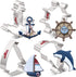 LILIAO Nautical Cookie Cutter Set - 4 Piece - Anchor, Sailboat, Rudder and Dolphin Biscuit Fondant Cutters - Stainless Steel...