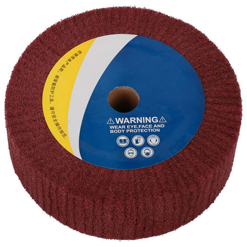 6inch Non-Woven Abrasive Grinding Flap Wheel Nylon Fiber Wheel Scouring Buffing Pad for Rotary Tool 2inch Thickness 240 Grit Red...