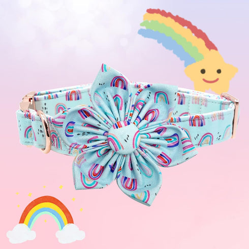 Dog Collar with Flower, Summer Fruit Adjustable Dog Flower Bow Collar Female Girl Pet Collar Cute Flowers Duarble Dog Collars for Medium Dog...