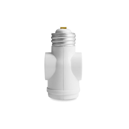 2 Outlet Light Socket to Plug Adapter, Electrical Screw in Light Bulb Socket Outlet Adapter, Lamp Holder, Dual Polarized E26 ETL, White (4PACK)...