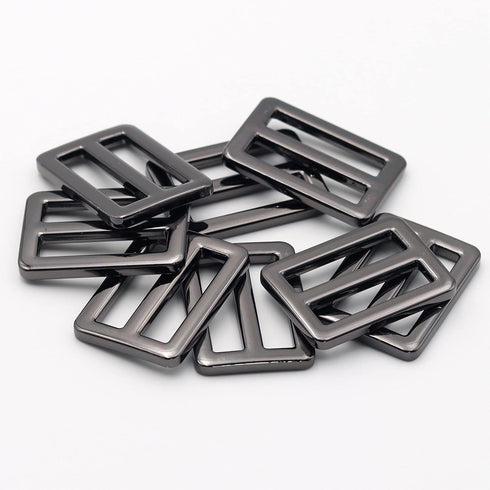 JWBIZ 8pcs Flat Metal Slide Buckle Belt Adjuster Sliders Tri Glide Strap Hardware Clasp (Gun Black, 1 Inch)...